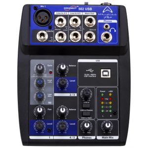 Mixer Análogo 5 Canales Wharfedale Connect 502 USB