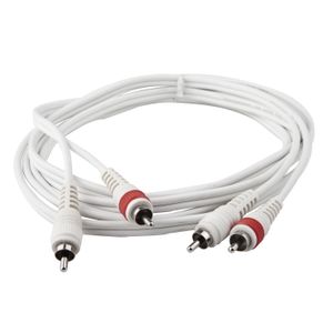 Cable Reloop 2x RCA M / 2x RCA M - 3 m. Blanco