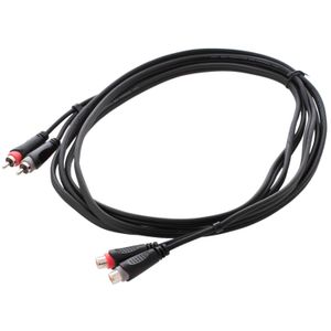 Cable Reloop 2 RCA macho / 2 RCA hembra macho de 3 metros