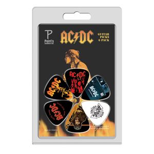 Pack de 6 uñetas Perri's Leathers AC/DC LP-ACDC4