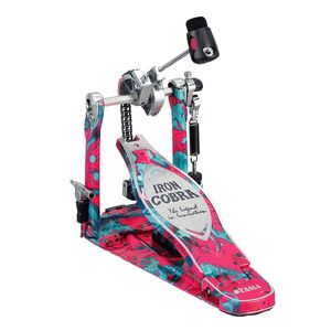 Pedal de bombo simple TAMA Iron Cobra Power Glide edición limitada 50 aniversario - Marble Coral Swirl