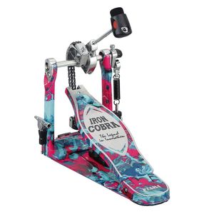 Pedal de bombo simple TAMA Iron Cobra Rolling Glide edición limitada 50 aniversario - Marble Coral Swirl