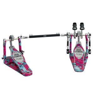 Pedal doble de bombo TAMA Iron Cobra Power Glide edición limitada 50 aniversario - Marble Coral Swirl