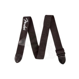 Correa de instrumento Fender 2" Black Poly Strap - White Fender Logo
