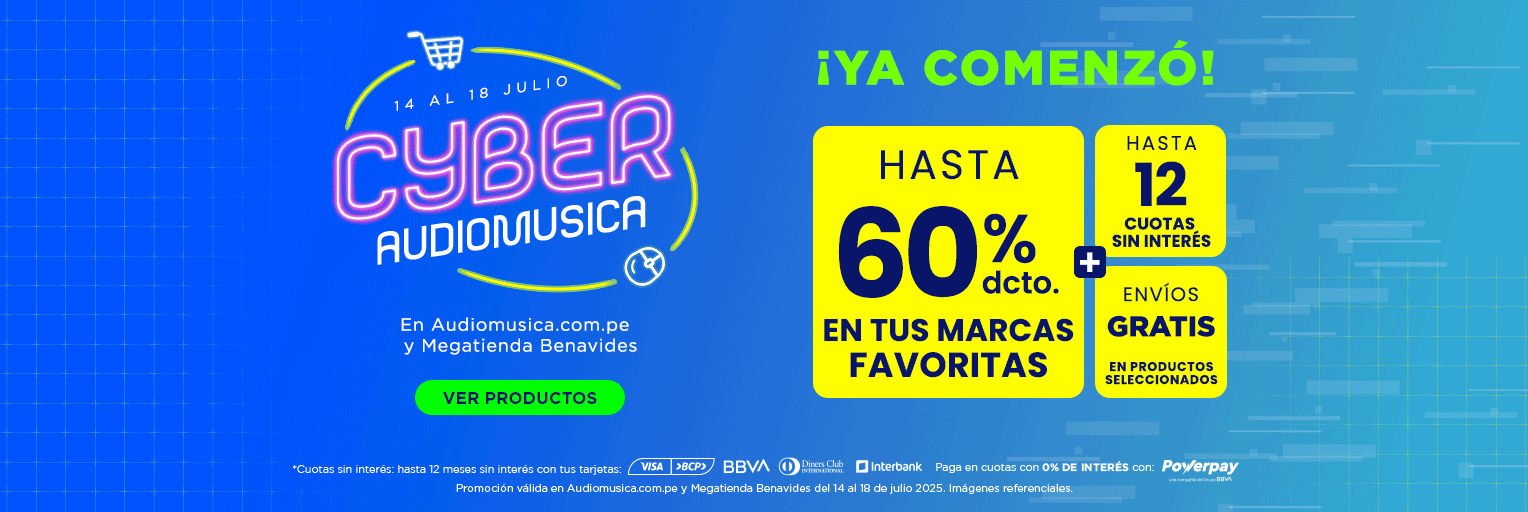 ¡Volvió del Cyber de Audiomusica con hasta 60% dcto!​