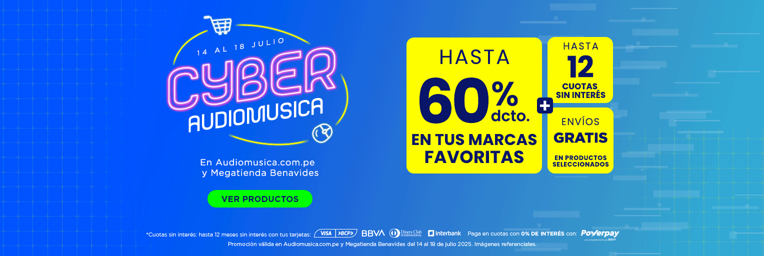 ¡Aprovecha el Cyber de Audiomusica con hasta 60% dcto!​​​